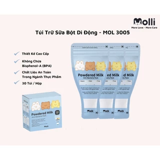 (Mới) Hộp 30 túi đựng sữa bột Molli khoá zip tiện dụng cho bé đi du lịch  Bebi123