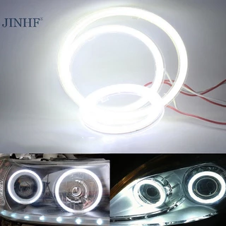 Jinf Đèn Pha led cob smd Dạng Vòng Tròn Trang Trí Đèn Pha Xe Hơi