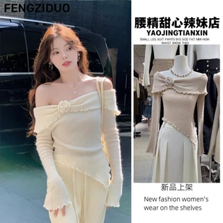 FENGZIDUO Áo Len áo khoác cardigan Phong cách Stylish Dễ thương Xu hướng WXF23A0Y4P 48Z231129