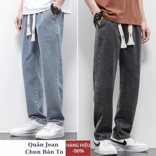 Quần jean nam baggy CẠP CHUN BẢN TO ống rộng ATRASTINO,Quần Bò Nam chun CẠP CAO phom Suông Chỉnh Eo Chất Bò cao cấp 2023