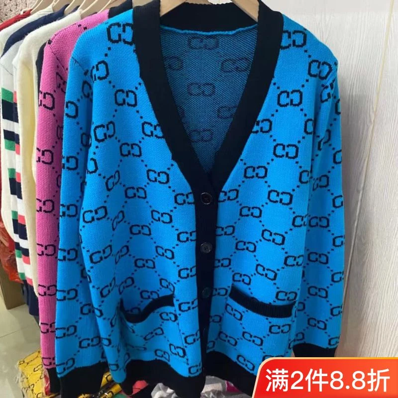 Áo Khoác Cardigan GUCCI Len Dệt Kim Tay Dài Dáng Rộng Thời Trang Xuân Thu 2023 Cho Nữ