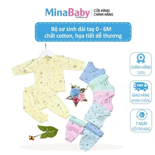 Bộ sơ sinh tay dài Lee Lee Kids chất cotton đủ màu họa tiết dễ thương bắt mắt