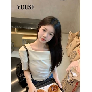 YOUSE áo phông áo thun nữ croptop baby tee Thể thao Fashion Vintage thời trang WTX23A0ST0 50Z231212