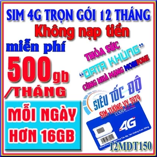 Sim 4G mobifone 12sky59, 12mdt50 trọn gói sử dụng 4G tốc độ cao không cần nạp tiền