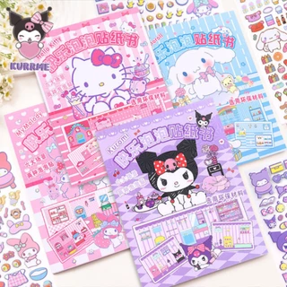 Sách Hình Dán Cô Gái Mặc Đầm sanrio Dễ Thương Cho Bé Gái