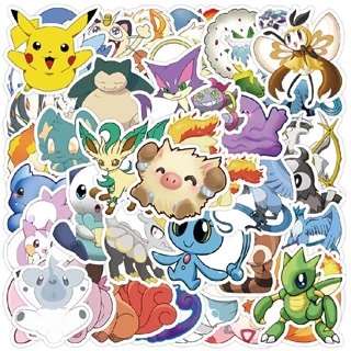 ❉ Bộ 02 Sticker Dán Trang Trí Hình pokemon Xinh Xắn ❉ Bộ 50 Miếng Dán Chống Thấm Nước Họa Tiết doodle Thời Trang