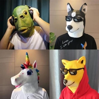 Hot in stock# headgear funny TikTok same fish head mask headgear animal mask headgear funny men and women same adult children 