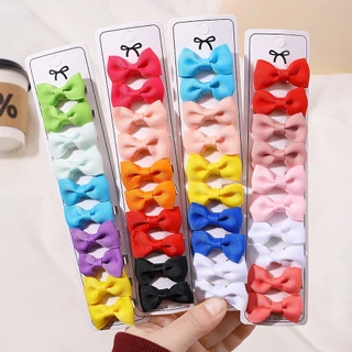 Set 10 Kẹp Tóc Cá Sấu 1.5 "Đính Nơ Làm Thủ Công Cho Bé Gái