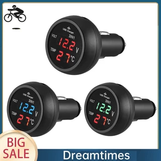 Đồng Hồ Kỹ Thuật Số Đo Nhiệt Độ Ô Tô 3 Trong 1 12 / 24v dreamtimes1.vn