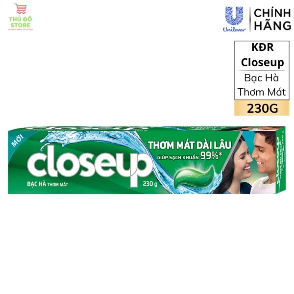 Kem Đánh Răng Closeup Bạc Hà Thơm Mát - Tuýp 230G