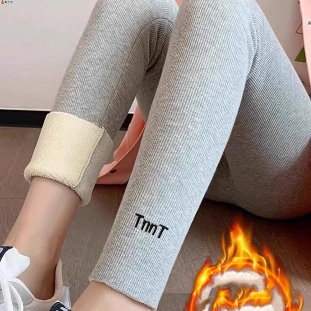 Leota Quần Legging Nhung Lông Cừu Dày Dặn Lưng Cao Co Giãn Dành Cho Nữ