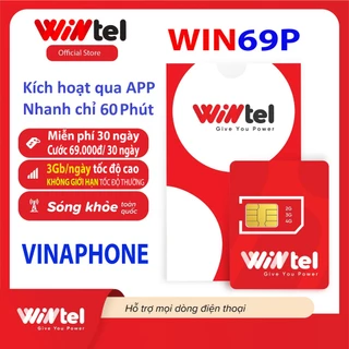 Sim WINTEL Win60P Win89 DATA KHÔNG GIỚI HẠN [Miễn phí tháng đầu], Sim Wintel 4G VINAPHONE, Sim iTel gọi Miễn phí VINA