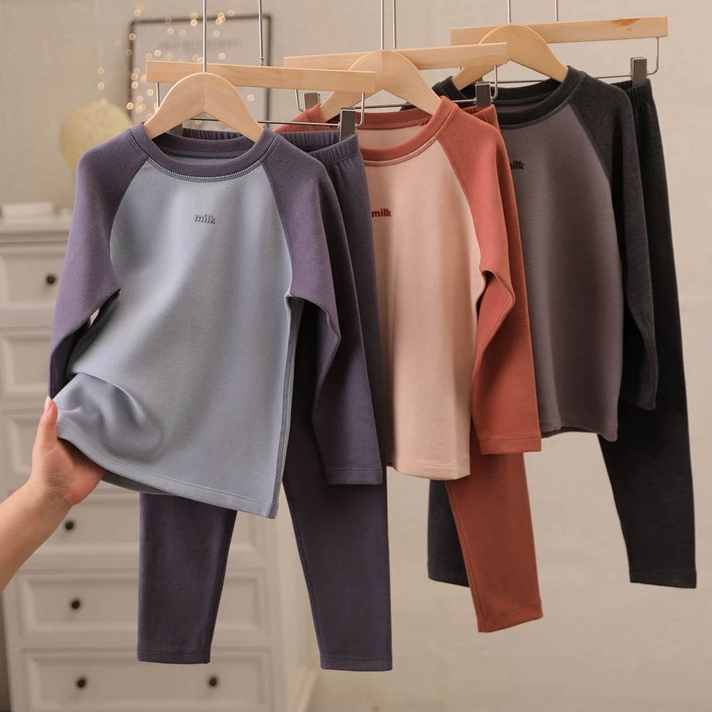 Bộ Thu Đông Bé Trai Bé Gái Size Đại 12 Tuổi  - Bộ Đồ Ngủ Cho Bé Chất Thun Cotton Mềm Mát - Thời Trang Trẻ Em  - Bộ  MILK