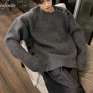 Áo sweater Dệt Kim Cài Nút Phong Cách retro Mỹ Cho Nam Giới