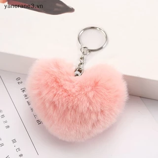 Móc Chìa Khóa Hình Quả Cầu Lông Xù Mềm Mại 8CM Dành Cho Nữ / Túi Xách / Xe Hơi {yancrane3.vn}