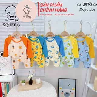 [7-28KG] Đồ Bộ Dài Tay Bé Trai Vải Thun Lạnh Hàng Minly Baby Chính Hãng Size Đại - Unibaby -  D545