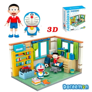 [SẴN] Bộ lắp ghép mô hình Doraemon Nobita home cho bé, đồ chơi xếp hình phòng ngủ Nobita siêu đẹp [TẶNG MÓC KHÓA ]