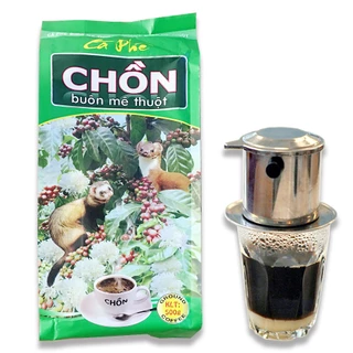 [LUÔN CHÁY HÀNG VÌ QUÁ NGON] Cà phê pha phin đậm đà Chồn Buôn Mê Thuộc của công ty Cao Đại Nguyên 500gr 1 bịch chồn xanh