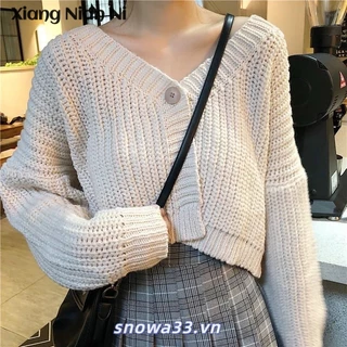 Áo khoác cardigan XIANG NIAN NI dệt kim dáng rộng thời trang cho nữ