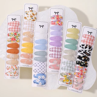 20 Chiếc Hợp Kim Cotton Kẹp Tóc Bộ Nơ Mini Kẻ Sọc Kẹp Tóc Trẻ Em Bé Gái Phụ Kiện Tóc Bán Buôn