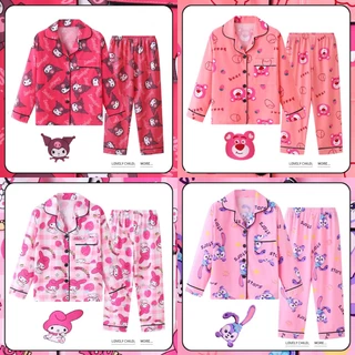 cô gái mùa đông pyjama Áo Bộ Đồ Ngủ Gấu Dâu Cho Bé Đồ dài Tay Dài In Họa Tiết Melody Dễ Thương Thời Trang Mùa Hè Pijama