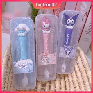 Sanrio Wanmao Soft Hair Bàn chải đánh răng trẻ em 1-12 tuổi Phim hoạt hình Bàn chải đánh răng tóc mềm dễ thương, Kuromi My Melody Cinnamoroll dễ thương