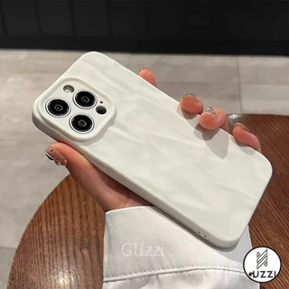 Ốp điện thoại Macaron Pleats đơn giản cho Iphone 15 Pro Max 14 11 12 13 Pro Max XR XS Bảo vệ mùa thu Vỏ mềm mờ chống bụi