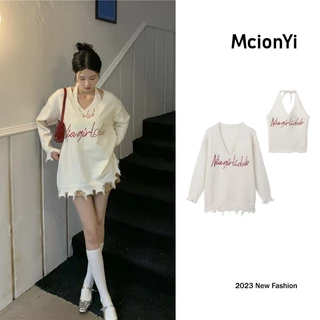 Mcionyi Áo sweater Dệt Kim Thiết Kế Thanh Lịch Thời Trang 2023 Cho Nữ