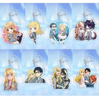 Móc khóa New Anime Your Lie In April Acrylic Keychain Miyazono Kaorizz Phụ kiện trang trí túi xách Balo