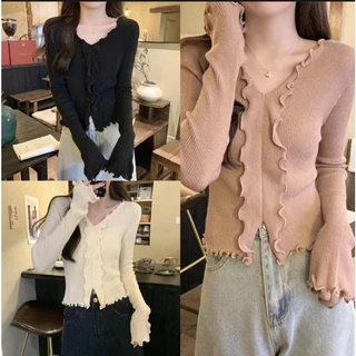 Áo sweater Cổ v Tay Dài Mềm Mại Thời Trang Mùa Thu 2023 Cho Nữ