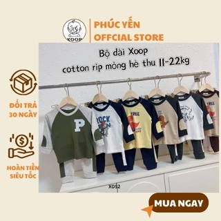 Đồ Mặc Bộ dài tay XOOP cotton ríp phối tay phối quần in họa tiết dễ thương cho bé (10-20kg) XD52,Đồ bộ thời trang