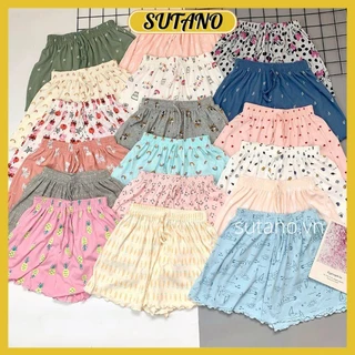 [XẢ KHO] Quần Short thun xòe nhiều hình dễ thương cạp chun, Quần ngủ vải cotton mịn mát co giãn Q300 SUTANO