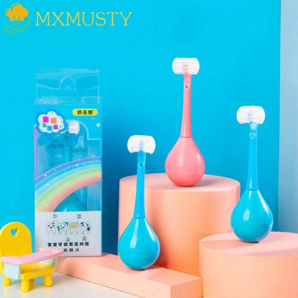 Bàn Chải Đánh Răng Ba Mặt Bằng Silicone 3D Vệ Sinh Răng Miệng Cho Bé MXMUSTY