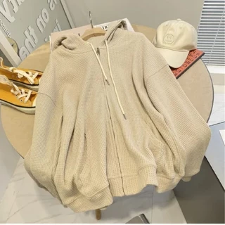 Kii Wii Áo Hoodie Nữ Tay Dài Dáng Rộng Màu Trơn Thời Trang Mùa Thu Mới