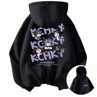 Hoạt Hình Áo hoodie Nữ Tay Dài Dáng Rộng In Hình kuromi Phong Cách Hàn Quốc