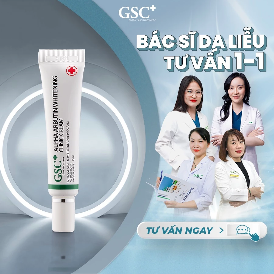 Kem nám hàn quốc GSC Alpha Arbutin Whitening Clinic Cream giảm nám tàn nhang cân bằng sắc tố da 15ml