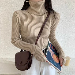 Áo sweater Dệt Kim Cổ Lọ Dáng Ôm Thời Trang Mùa Thu Cho Nữ