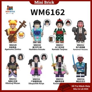 Kimetsu No Yaiba Mô hình lắp ráp Minifigures anime manga Thanh gươm diệt quỷ Tanjiro Zenitsu WM6162 Minibrick Minibricks