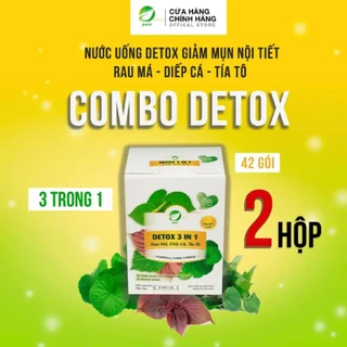 (COMBO 1 TẶNG 1) - DETOX 3 IN 1 - Bột Rau Má Diếp Cá Tía Tô - (2 hộp 42 gói)