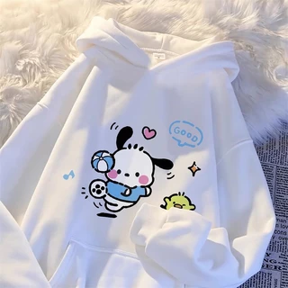 [polyester] Áo hoodie Tay Dài Dáng Rộng In Hình Hoạt Hình Dễ Thương Thời Trang Xuân Thu Cho Nữ