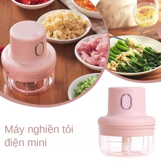 Máy Xay Tỏi Ớt Cầm Tay Mini Sạc Điện, Xay Thịt Ớt Hành Tỏi Rau Củ Quả Siêu Tiện Lợi