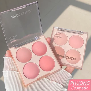 Bảng Phấn Má Hồng PINK COCO 4 Màu Bền Màu Tiện Lợi