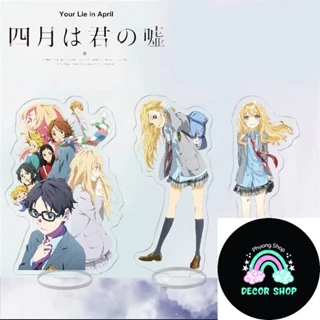 Mô hình Standee Anime Your Lie In April Acrylic Miyazono Kaori để bàn tượng nhựa acrylic trong suốt Phụ kiện trang trí