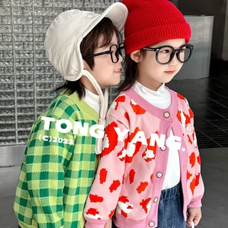 Áo Khoác cardigan Len Dệt Kim Giữ Ấm Thời Trang Thu Đông Mới Dành Cho Trẻ Em