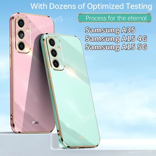 Ốp Lưng Cho Galaxy A55 A35 A25 A15 4G 5G M54 M14 5G 2023 Ốp Điện Thoại 6D Khung Mạ Điện TPU Chống Sốc Mềm Mạ Bóng Ốp Lưng Cho SAM A 55 A 35 A 15 M 54 M 14