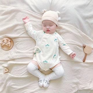 Bộ Áo Liền Quần Tam Giác Bằng cotton Nguyên Chất Không Xương Quấn Em Bé Sơ Sinh Mùa Xuân Thu