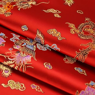 Vải Lụa Thêu Họa Tiết Phượng Hoàng Phong Cách Trung Hoa Truyền Thống