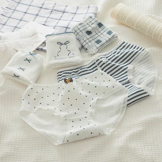 Quần Lót Nữ ❤️ Quần Cotton Nữ Gân Tăm Dễ Thương Kháng Khuẩn 0126