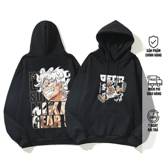 Áo Hoodie Nam Nữ LUFFY GEAR 5 4, Vải Nỉ Ngoại Dầy Nón 2 Lớp Tay Bo Gân, Anam Store