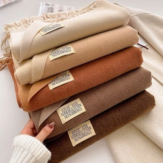 Khăn quàng cổ nữ mùa đông len cashmere choàng cổ đẹp giữ ấm đủ màu trơn đen, vàng, đỏ, be, xanh dương, tím, rêu, hồng